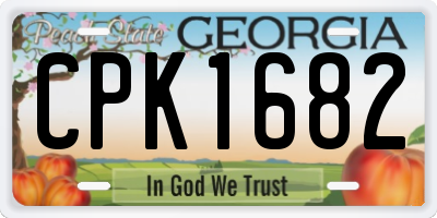 GA license plate CPK1682