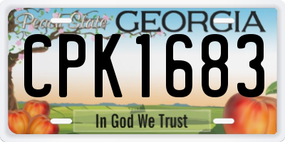 GA license plate CPK1683