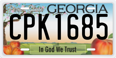 GA license plate CPK1685