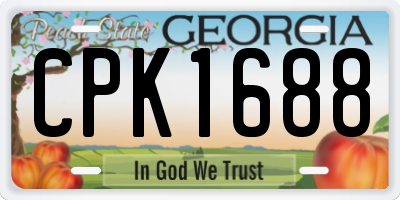 GA license plate CPK1688
