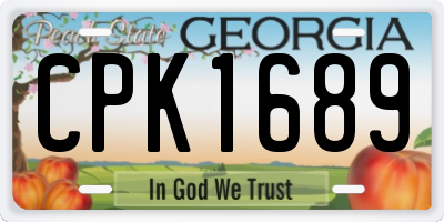 GA license plate CPK1689