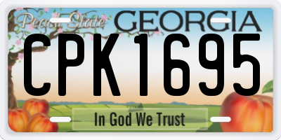 GA license plate CPK1695