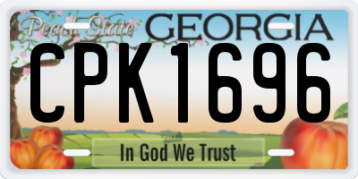GA license plate CPK1696