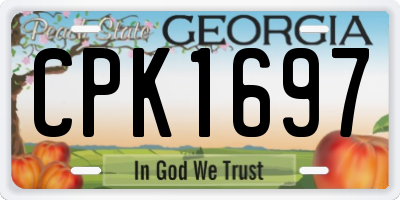 GA license plate CPK1697
