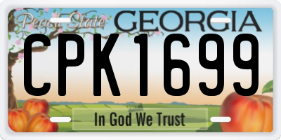 GA license plate CPK1699