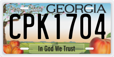 GA license plate CPK1704