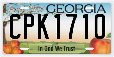 GA license plate CPK1710