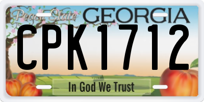 GA license plate CPK1712