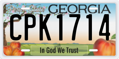 GA license plate CPK1714