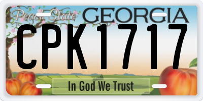GA license plate CPK1717