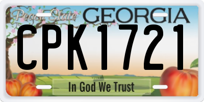 GA license plate CPK1721