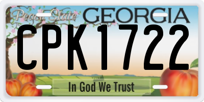 GA license plate CPK1722