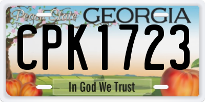 GA license plate CPK1723