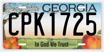 GA license plate CPK1725