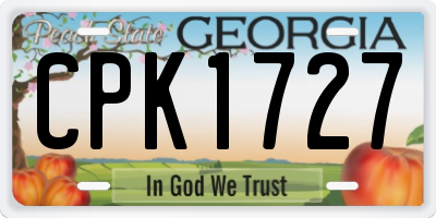 GA license plate CPK1727