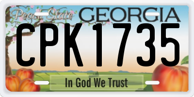 GA license plate CPK1735