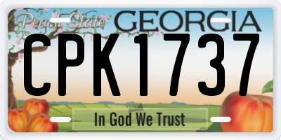 GA license plate CPK1737