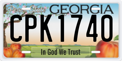 GA license plate CPK1740