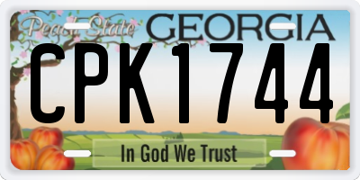 GA license plate CPK1744