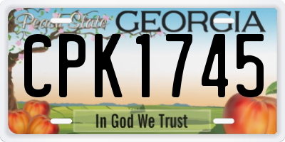 GA license plate CPK1745