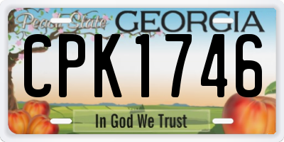 GA license plate CPK1746