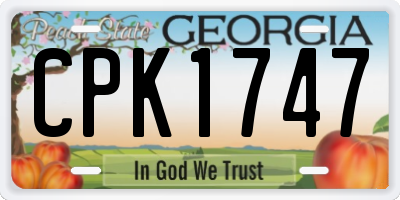GA license plate CPK1747