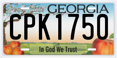 GA license plate CPK1750