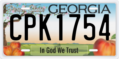 GA license plate CPK1754