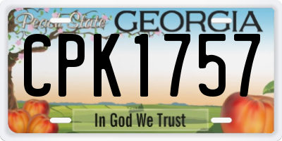 GA license plate CPK1757