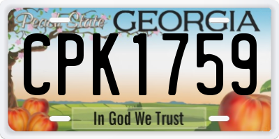 GA license plate CPK1759