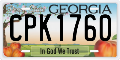 GA license plate CPK1760