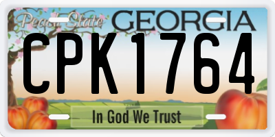 GA license plate CPK1764