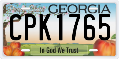 GA license plate CPK1765