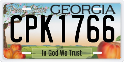 GA license plate CPK1766