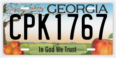 GA license plate CPK1767
