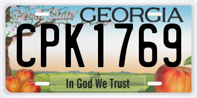 GA license plate CPK1769
