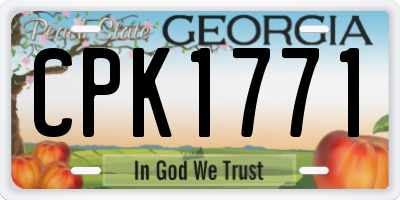 GA license plate CPK1771