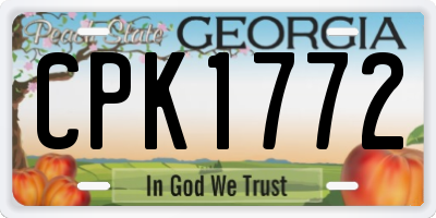 GA license plate CPK1772