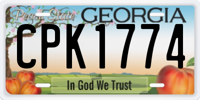 GA license plate CPK1774