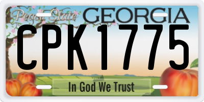 GA license plate CPK1775