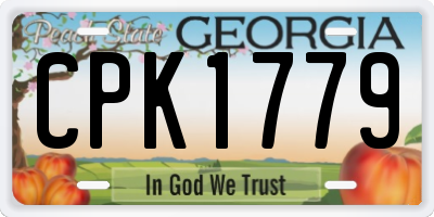 GA license plate CPK1779