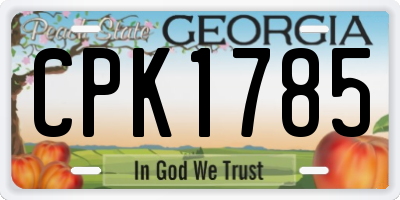 GA license plate CPK1785