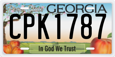 GA license plate CPK1787