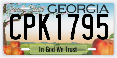 GA license plate CPK1795