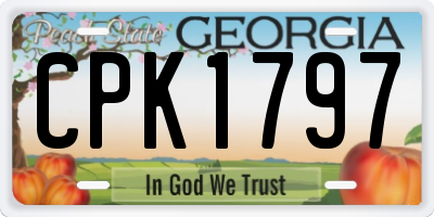 GA license plate CPK1797