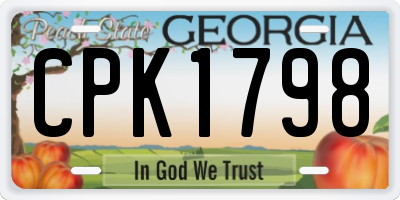 GA license plate CPK1798