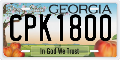 GA license plate CPK1800