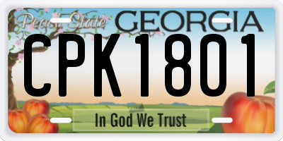 GA license plate CPK1801