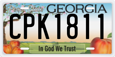 GA license plate CPK1811