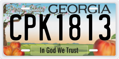 GA license plate CPK1813